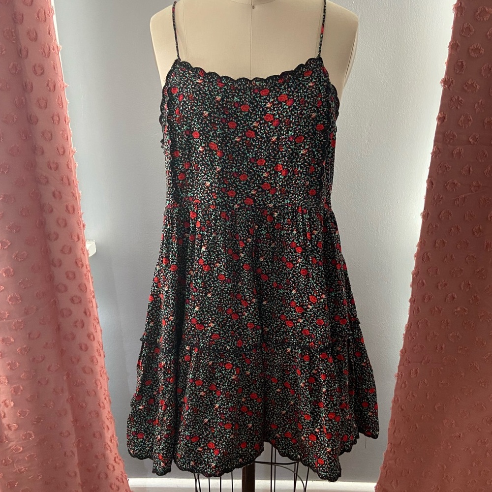 Urban Outfitters Floral Tiered Babydoll Mini Dress